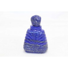 Handmade Snuff Perfume Bottle Natural Blue Lapis Lazuli Stone Hand Engrave LP17